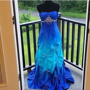 Deb Royal Blue Dress with Silver Accents
